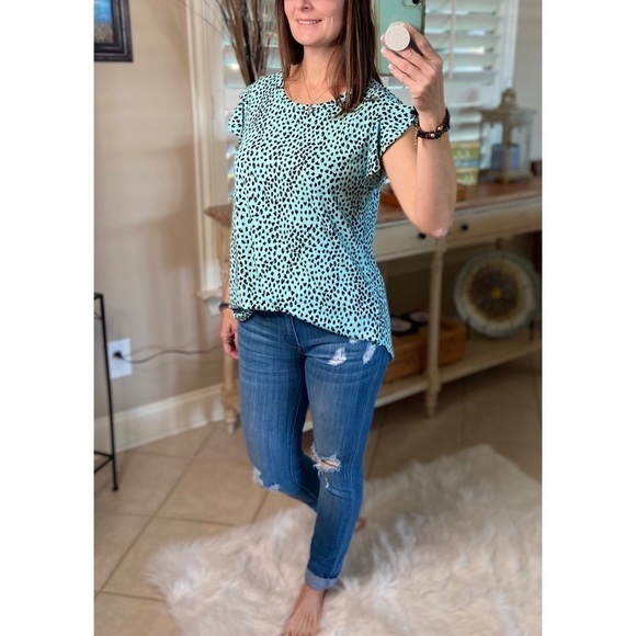 ❤️‍🔥Flutter Sleeve Small Leopard Print Mint Green 5020 - Picture 13 of 16